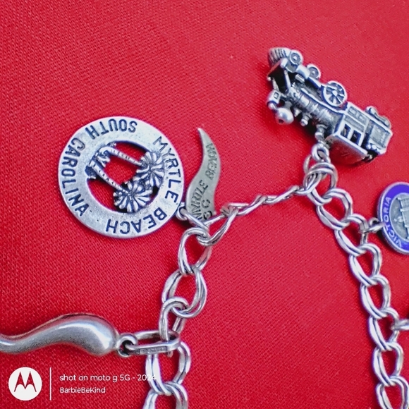 $5 Strt On Sat 12:30!Vtg Sterling Silver Charm Bracelet 12 Sterling Chrms. 7.5"​ - Picture 4 of 15
